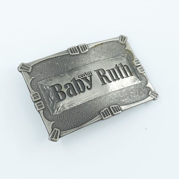 Lewis Buckles Other - Vintage Curtis Baby Ruth Belt Buckle Lewis Buckles Chicago Silver Tone Candy Bar
